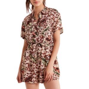 Urban Outfitters Jungle Belted Shirt Romper Size M